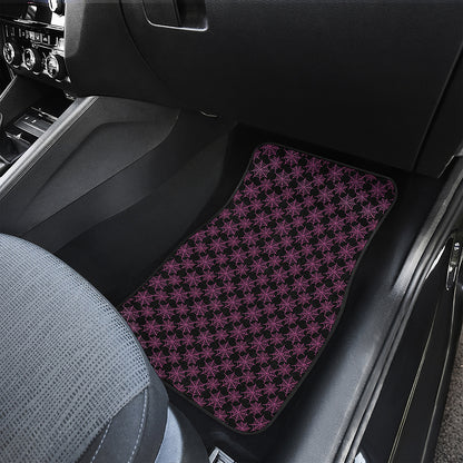 Black And Pink Spider Web Pattern Print Front Car Floor Mats