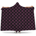 Black And Pink Spider Web Pattern Print Hooded Blanket