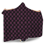 Black And Pink Spider Web Pattern Print Hooded Blanket