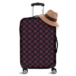 Black And Pink Spider Web Pattern Print Luggage Cover