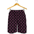 Black And Pink Spider Web Pattern Print Men's Shorts