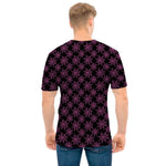 Black And Pink Spider Web Pattern Print Men's T-Shirt