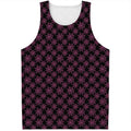 Black And Pink Spider Web Pattern Print Men's Tank Top