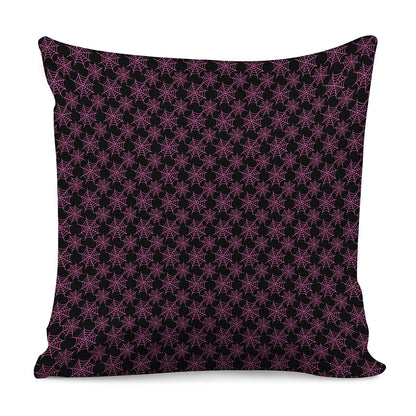 Black And Pink Spider Web Pattern Print Pillow Cover