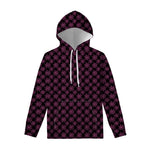 Black And Pink Spider Web Pattern Print Pullover Hoodie