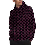 Black And Pink Spider Web Pattern Print Pullover Hoodie