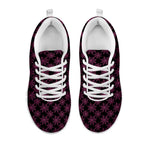 Black And Pink Spider Web Pattern Print White Sneakers