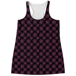 Black And Pink Spider Web Pattern Print Women's Racerback Tank Top