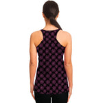 Black And Pink Spider Web Pattern Print Women's Racerback Tank Top