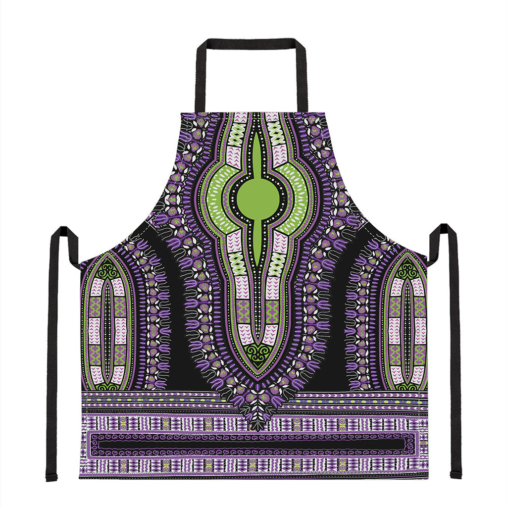 Black And Purple African Dashiki Print Apron