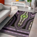 Black And Purple African Dashiki Print Area Rug