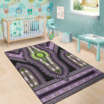 Black And Purple African Dashiki Print Area Rug