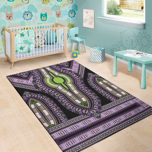 Black And Purple African Dashiki Print Area Rug