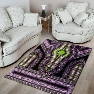 Black And Purple African Dashiki Print Area Rug