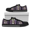 Black And Purple African Dashiki Print Black Low Top Sneakers