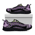 Black And Purple African Dashiki Print Black Running Shoes
