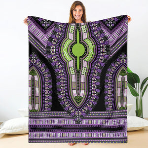 Black And Purple African Dashiki Print Blanket