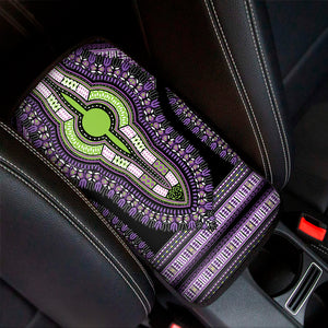 Black And Purple African Dashiki Print Car Center Console Cover