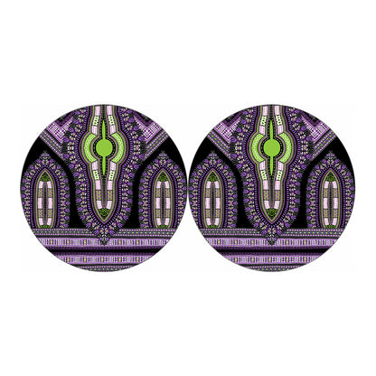 Black And Purple African Dashiki Print Car Coasters
