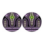 Black And Purple African Dashiki Print Car Coasters
