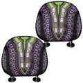 Black And Purple African Dashiki Print Car Headrest Covers