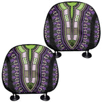 Black And Purple African Dashiki Print Car Headrest Covers