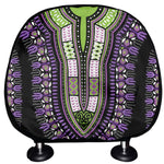 Black And Purple African Dashiki Print Car Headrest Covers