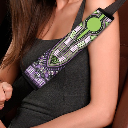 Black And Purple African Dashiki Print Car Seat Belt Covers