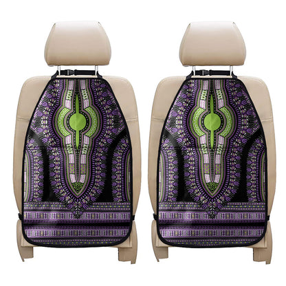 Black And Purple African Dashiki Print Car Seat Organizers
