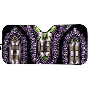 Black And Purple African Dashiki Print Car Sun Shade