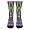 Black And Purple African Dashiki Print Crew Socks