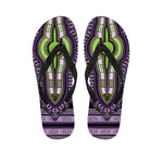 Black And Purple African Dashiki Print Flip Flops