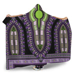 Black And Purple African Dashiki Print Hooded Blanket
