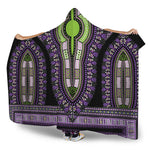 Black And Purple African Dashiki Print Hooded Blanket