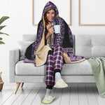 Black And Purple African Dashiki Print Hooded Blanket