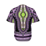 Black And Purple African Dashiki Print Men's Baseball Jersey