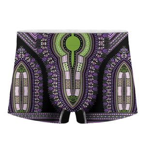 Black And Purple African Dashiki Print Men's Boxer Briefs