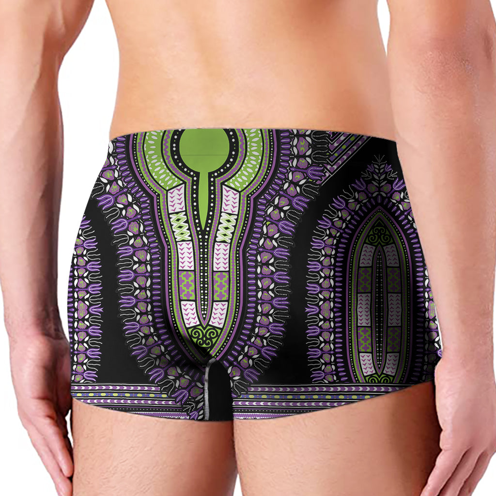 Black And Purple African Dashiki Print Men's Boxer Briefs