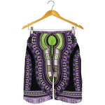 Black And Purple African Dashiki Print Men's Shorts