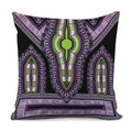 Black And Purple African Dashiki Print Pillow Cover