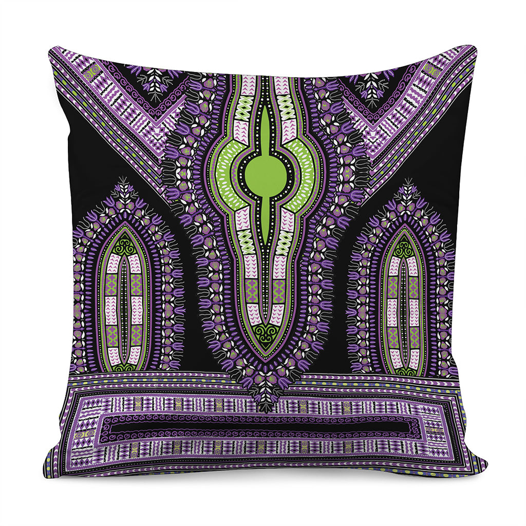 Black And Purple African Dashiki Print Pillow Cover
