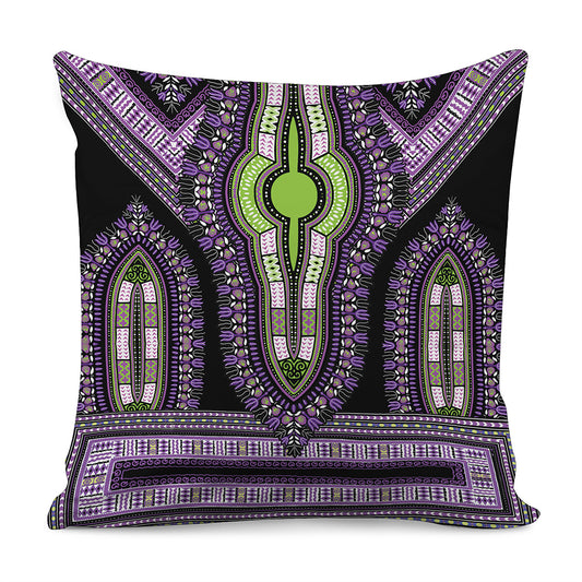 Black And Purple African Dashiki Print Pillow Cover