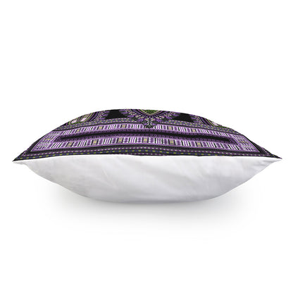 Black And Purple African Dashiki Print Pillow Cover