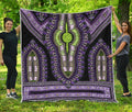 Black And Purple African Dashiki Print Quilt