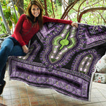 Black And Purple African Dashiki Print Quilt