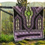 Black And Purple African Dashiki Print Quilt