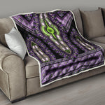 Black And Purple African Dashiki Print Quilt