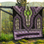 Black And Purple African Dashiki Print Quilt