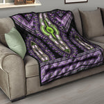 Black And Purple African Dashiki Print Quilt