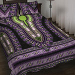 Black And Purple African Dashiki Print Quilt Bed Set